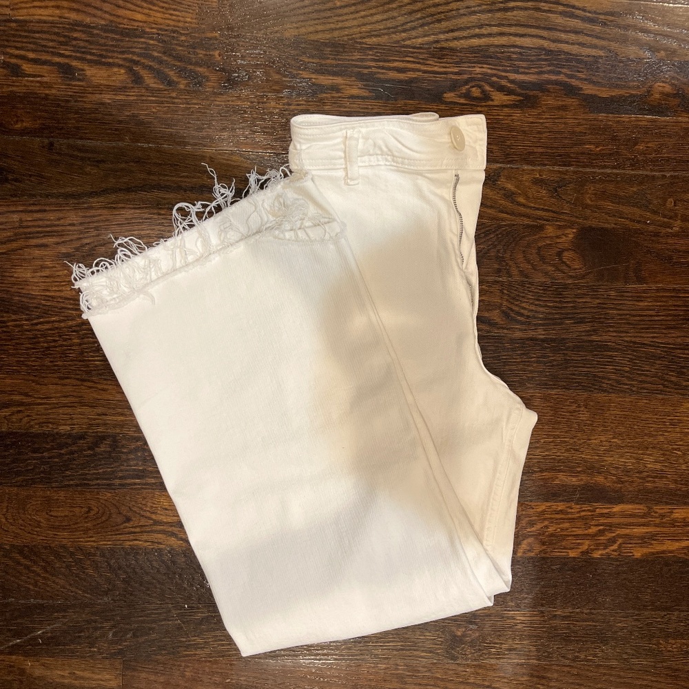 High waisted White wide leg pants Zara size 0